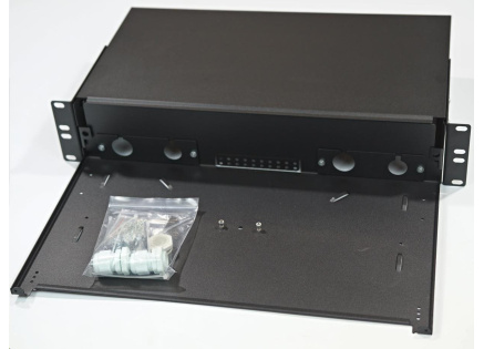 Optická vana výsuvná 2U, modulární bez čela, černá