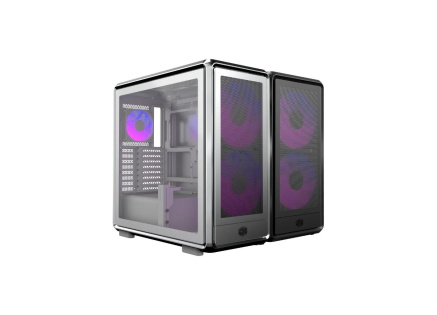 Cooler Master case MasterFrame 600 Mesh Black ARGB, Průhledná bočnice, ATX, 2x 200mm ARGB Fan, 1x 120mm ARGB Fan, Černá