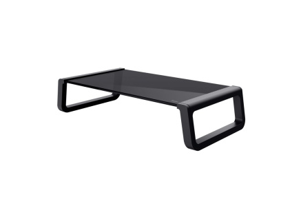 TRUST podstavec pod monitor Monta, skleněný podstavec, černá