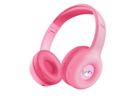 TRUST bezdrátová sluchátka Nouna, Bluetooth, Růžová