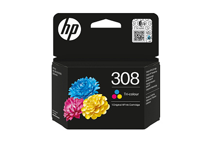 HP 308 Tri-color Original Ink Cartridge (120 pages)