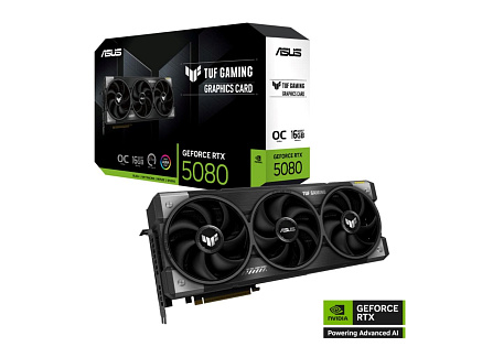 ASUS VGA NVIDIA GeForce RTX 5080 TUF GAMING 16GB OC, 16GB GDDR7, 3xDP, 2xHDMI