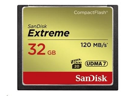 SanDisk Compact Flash 32GB Extreme (R:120/W:85 MB/s) UDMA7