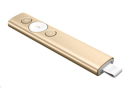 Logitech prezentér Spotlight, Bezdrátový, Bluetooth, zlatá