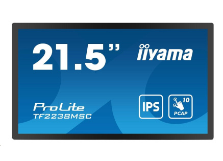 Iiyama ProLite open-frame LCDs, 54.6cm (21.5''), Projected Capacitive, 10 TP, Full HD, USB, kit (USB), black Iiyama ProLite open-frame LCDs, 54.6cm (21.5''), Projected Capacitive, 10 TP, Full HD, USB, kit (USB), black
