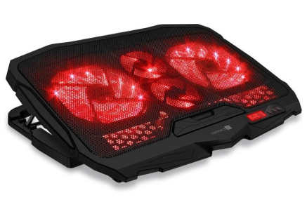 CONNECT IT FrostWind chladící podložka pod notebook s červeným podsvícením, černá