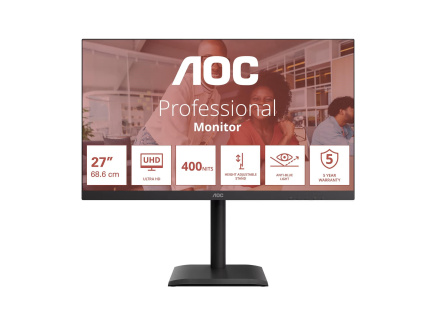 AOC MT IPS LCD WLED 27" U27E4CV - IPS panel, 3840x2160, 60Hz, HDMI, DP, USB-C