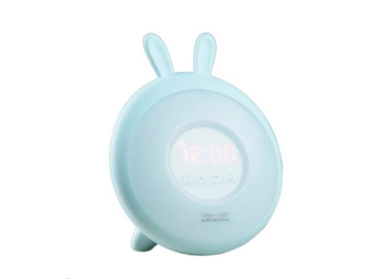Rabbit & Friends Dětská lampička s budíkem | Modrá