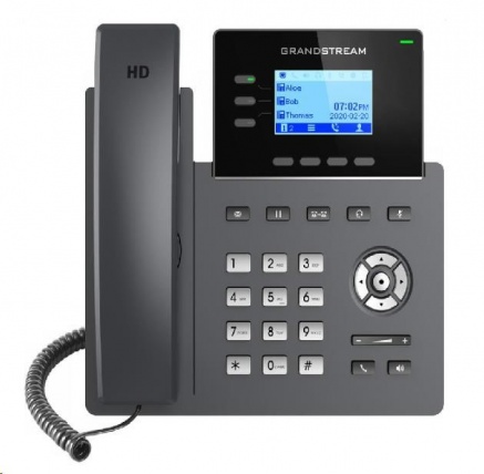 Grandstream GRP2603P [VoIP telefon - 2.48" 132 x 64 grafický,  6x SIP účet, 2x RJ45 10/100/1000 Mbps, PoE]