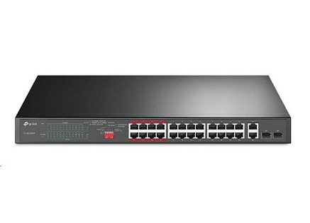 TP-Link CCTV switch TL-SL1226P (24x100Mb/s, 2xGbE/2xSFP combo, 24xPoE+, 250W)