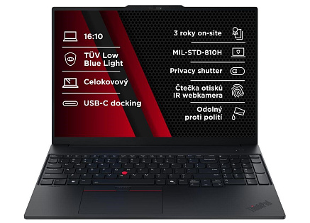 BAZAR - LENOVO NTB ThinkPad E16 AMD G3 - Ryzen7 250,16" WUXGA,16GB,512SSD,FHD+IRcam,W11P - Poškozený obal BAZAR - LENOVO NTB ThinkPad E16 AMD G3 - Ryzen7 250,16" WUXGA,16GB,512SSD,FHD+IRcam,W11P - Poškozený obal
