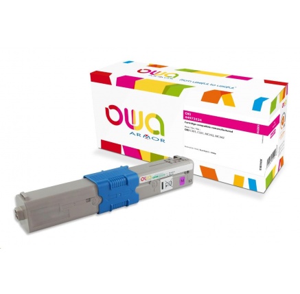 OWA Armor toner pro OKI C301, C321, MC332, MC342, 1500p, 44973534, červená/magenta OWA Armor toner pro OKI C301, C321, MC332, MC342, 1500p, 44973534, červená/magenta