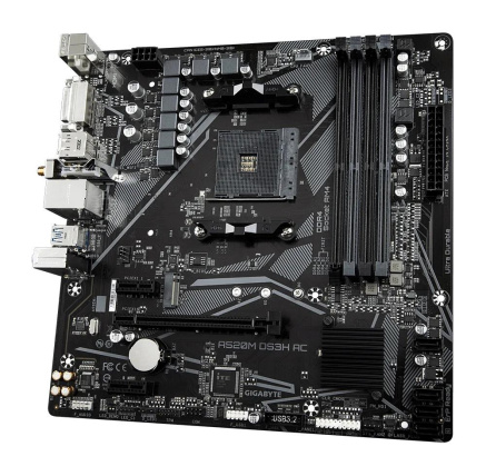 GIGABYTE MB Sc AM4 A520M DS3H AC, AMD A520, 4xDDR4, 1xDP, 1xHDMI, 1xDVI-D, WiFi, mATX