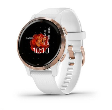 Garmin GPS sportovní hodinky Venu2S Rose Gold/White Band, EU