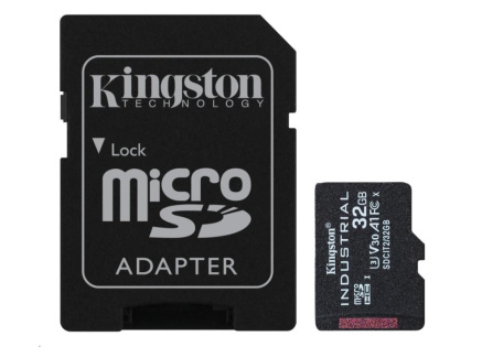 Kingston MicroSDHC karta 32GB Industrial C10 A1 pSLC Card + SD Adapter