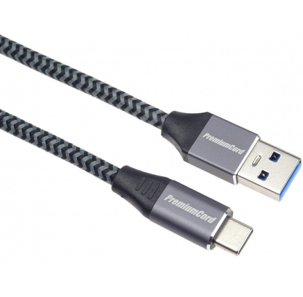 PREMIUMCORD Kabel USB-C na USB 3.0 A (USB 3.1 generation 1, 3A, 5Gbit/s) 1m oplet PREMIUMCORD Kabel USB-C na USB 3.0 A (USB 3.1 generation 1, 3A, 5Gbit/s) 1m oplet