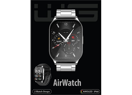 WG - Chytré hodinky WG AirFlexOne, pánské, 2x řemínek, stříbrná