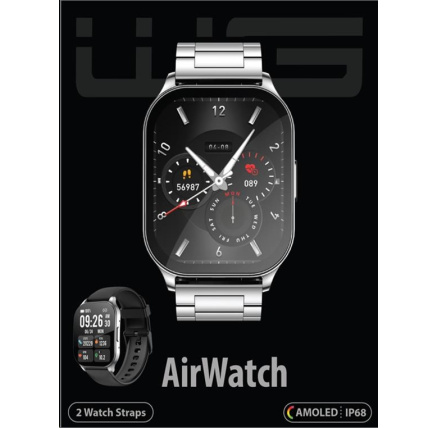 WG - Chytré hodinky WG AirFlexOne, pánské, 2x řemínek, stříbrná