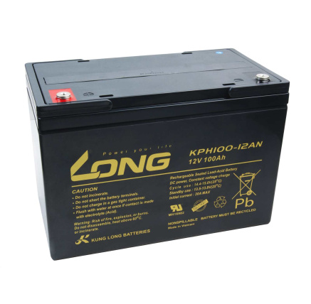 LONG baterie 12V 100Ah M6 HighRate LongLife 12 let (KPH100-12AN)