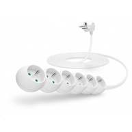 CONNECT IT prodlužovací kabel 230V, 6 zásuvek, 5 m, bez vypínače (bílý)
