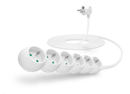 CONNECT IT prodlužovací kabel 230V, 6 zásuvek, 5 m, bez vypínače (bílý) CONNECT IT prodlužovací kabel 230V, 6 zásuvek, 5 m, bez vypínače (bílý)