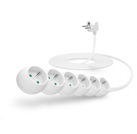 CONNECT IT prodlužovací kabel 230V, 6 zásuvek, 5 m, bez vypínače (bílý) CONNECT IT prodlužovací kabel 230V, 6 zásuvek, 5 m, bez vypínače (bílý)