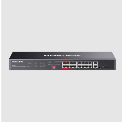 MERCUSYS switch MS120GP (16xGbE,14xPoE+,2xGbE/SFPcombo,192W)