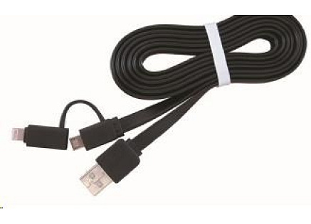 GEMBIRD USB 2.0 COMBO, MicroUSB + Lightning, 1m, černý