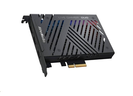 AVERMEDIA Live Gamer DUO GC570D, duální střihová karta, PCI-E, 2x HDMI, Full HD, 2160p, MPEG 4, RGB podsvícení
