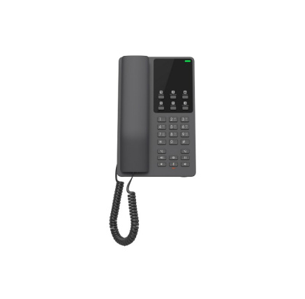 Grandstream GHP621, hotelový VoIP telefon, 2 linky, 2 SIP účty, PoE, 1x RJ45, HD Audio, 3 cestná konference, Černý