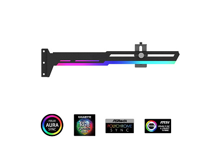 BAZAR - 1stCool Podpěra GPU Kovový držák ARGB, černá - Rozbaleno (Komplet)