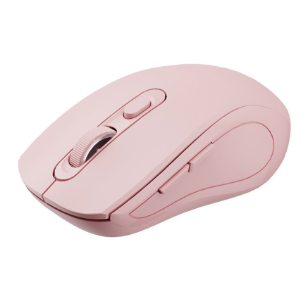 C-TECH myš Dual mode WLM-12PK, bezdrátová, 1600DPI, 6 tlačítek, růžová, USB nano receiver