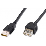 PREMIUMCORD Kabel USB 2.0 A-A 1m, prodlužovací (M/F) šedý