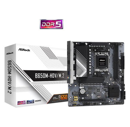ASRock MB Sc AM5 B650M-HDV/M.2, AMD B650, 2xDDR5, 1xDP, 1xHDMI, mATX