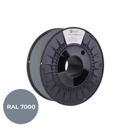 C-TECH Tisková struna (filament) PREMIUM LINE, PETG, veverčí šedá, RAL7000, 1,75mm, 1kg