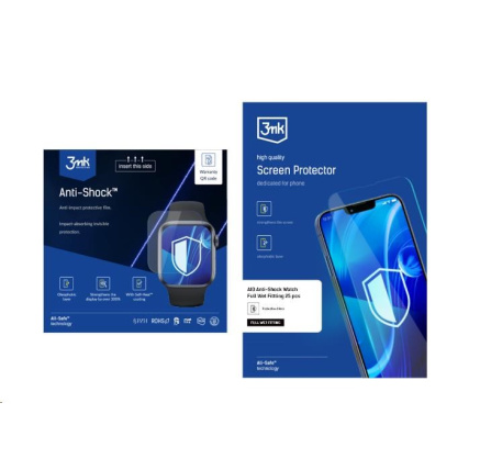 3mk All-Safe - AIO fólie Anti-Shock Full Wet Fitting Watch, 25 ks 3mk All-Safe - AIO fólie Anti-Shock Full Wet Fitting Watch, 25 ks