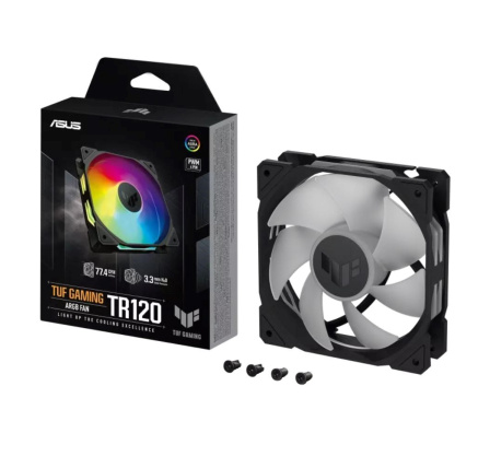 ASUS ventilátor TUF GAMING TR120 ARGB, 1x120mm, černá ASUS ventilátor TUF GAMING TR120 ARGB, 1x120mm, černá