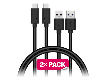 CONNECT IT Wirez USB-C (Type C) -> USB-A, USB 3.1 Gen 1, černý, 1 m (2 ks v balení)