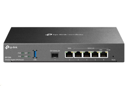 TP-Link ER7206 OMADA VPN router (1xSFP LAN/WAN,1xGbEWAN,4xGbELAN,USB3.0) TP-Link ER7206 OMADA VPN router (1xSFP LAN/WAN,1xGbEWAN,4xGbELAN,USB3.0)