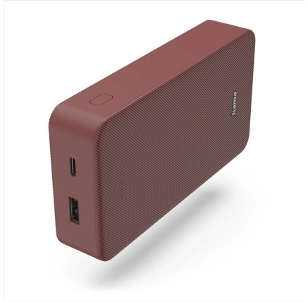 Hama Colour 20, powerbanka 20000 mAh, 3 A, výstup: USB-C, USB-A, červená Hama Colour 20, powerbanka 20000 mAh, 3 A, výstup: USB-C, USB-A, červená