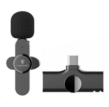Viking bezdrátový mikrofon s klipem M360, konektor USB-C