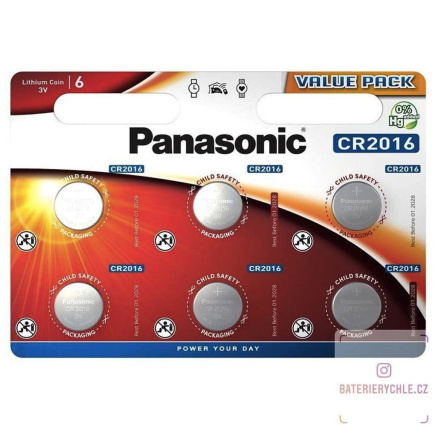 PANASONIC Lithiová baterie (knoflíková) CR-2016EL/6BP 3V (Blistr 6ks) PANASONIC Lithiová baterie (knoflíková) CR-2016EL/6BP 3V (Blistr 6ks)