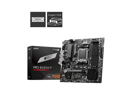 MSI MB Sc AM5 PRO B650M-P, AMD B650, 4xDDR5, 1xDP, 1xHDMI, 1xVGA, mATX