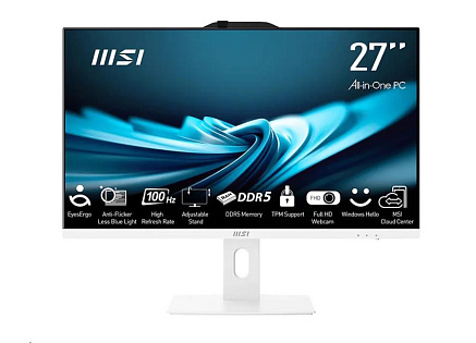 MSI PC AiO PRO AP272P 14M-1086XEU, Core i3 14100, 27" FHD, Anti-Glare, Non-Touch, 16GB, 512GB SSD, N/A, No OS, White MSI PC AiO PRO AP272P 14M-1086XEU, Core i3 14100, 27" FHD, Anti-Glare, Non-Touch, 16GB, 512GB SSD, N/A, No OS, White