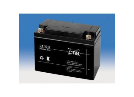 Baterie - CTM CT 6-20 (6V/20Ah - M5), životnost 5let