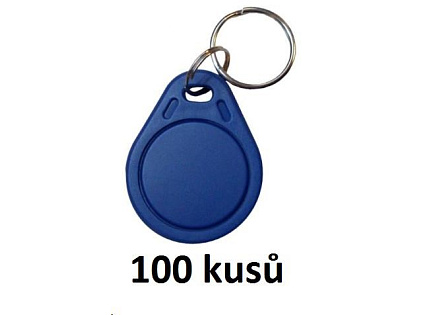 Elatec RFID Unique čip, přívěsek na klíče, 125 kHz, modrý, Standard  100-pack