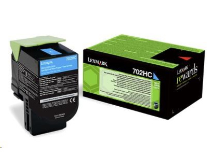 LEXMARK Cyan toner 702HC pro CS310/410/510 z programu Lexmark Return (3 000 stran)