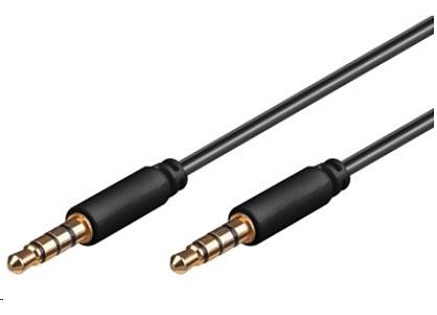 PREMIUMCORD Kabel Jack 3.5mm 4 pinový M/M 3m pro Apple iPhone, iPad, iPod
