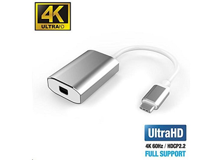 PremiumCord Adaptér USB-C na mini DisplayPort, rozlišení 4K*2K@60Hz