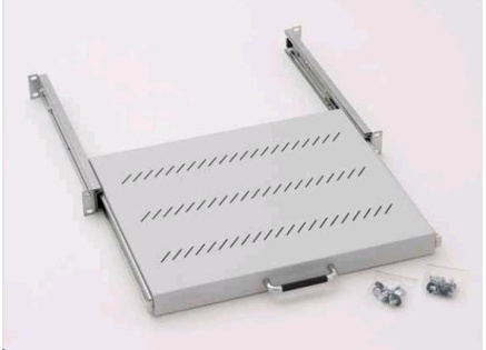 TRITON Police výsuvná 19", 1U/350mm plnovýsuv, nosnost 30kg, šedá